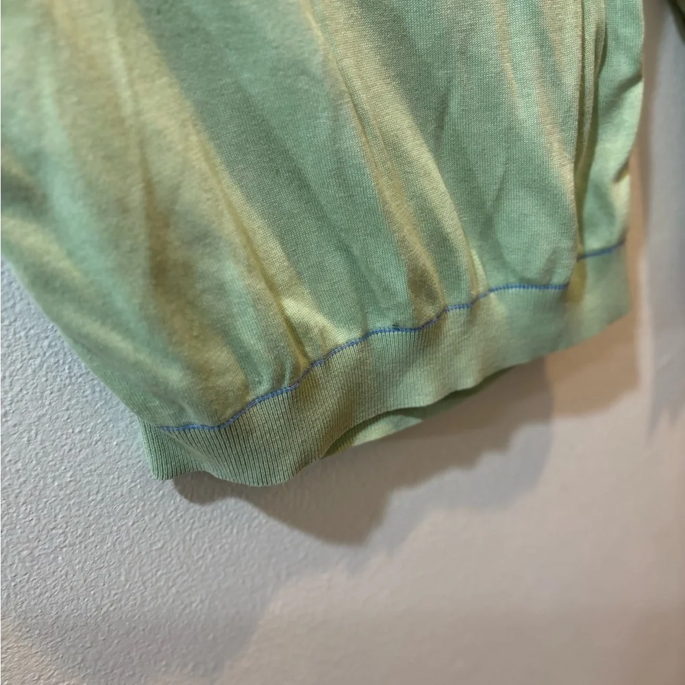 Peter Millar Women’s Silk Cotton Quarter Zip Sweater – Mint Green – Size M